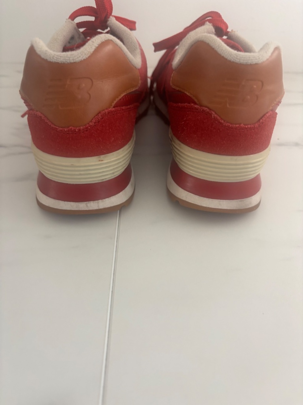 New Balance Red Retro Sneakers, Mens 8.5, Women 10.0 - Picture 2 of 5